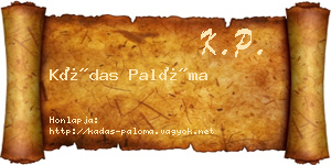 Kádas Palóma névjegykártya